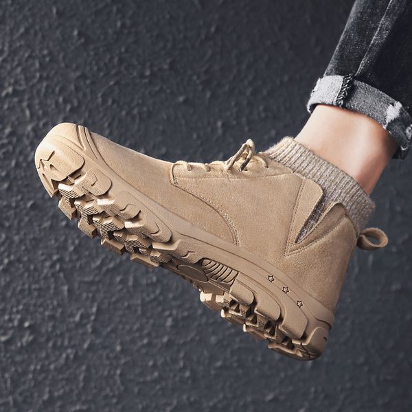 3 colors plus size 39-48 new boots men 2019 fall/winter boots men work shoes slip light socks lace fur, Black
3 colors plus size 39-48 new boots men 2019 fall/winter boots men work shoes slip light socks lace fur, Black