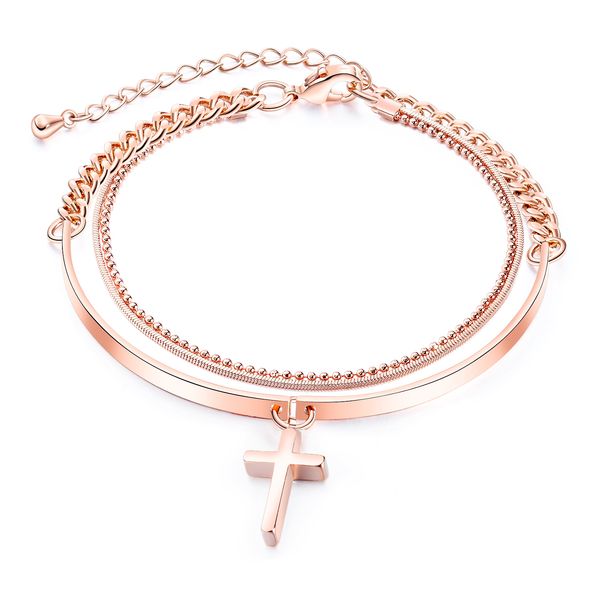 fashion simple copper plated rose gold cross double bracelet luxury designer jewelry ladies wedding party opponent chain 3-ks997, Golden;silver
fashion simple copper plated rose gold cross double bracelet luxury designer jewelry ladies wedding party opponent chain 3-ks997, Golden;silver