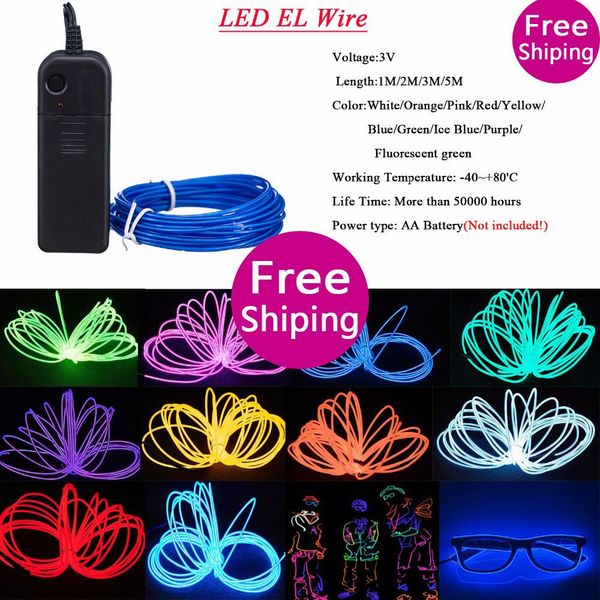 5m flexible el wire tube rope battery powered flexible neon light car party wedding decor with controller led light dropshipping 
5m flexible el wire tube rope battery powered flexible neon light car party wedding decor with controller led light dropshipping