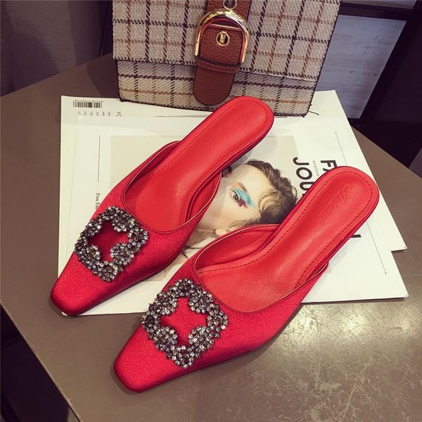 2020 summer luxury women satin glitter rhinestone slipper mules designer crystal low heels outsides ladies slides brand shoes, Black
2020 summer luxury women satin glitter rhinestone slipper mules designer crystal low heels outsides ladies slides brand shoes, Black