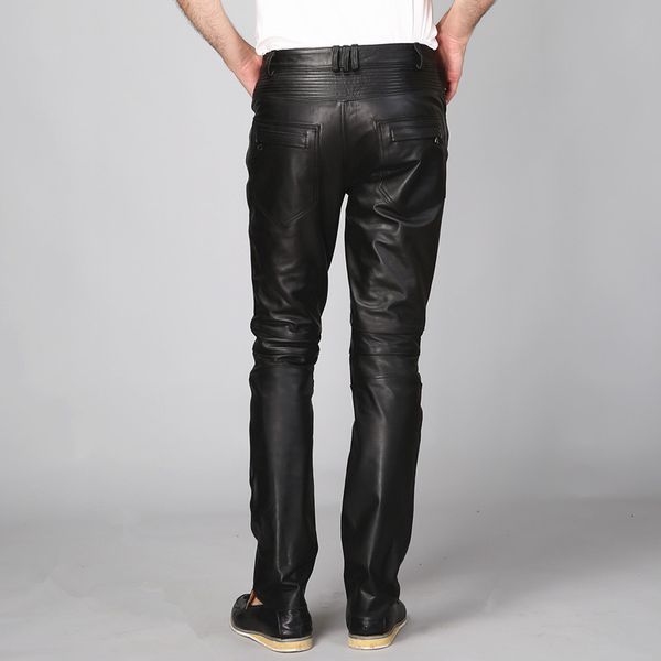 casual mens full length 2020 new genuine leather straight slim pencil pants streetwear comfort trouser masculino, Black
casual mens full length 2020 new genuine leather straight slim pencil pants streetwear comfort trouser masculino, Black