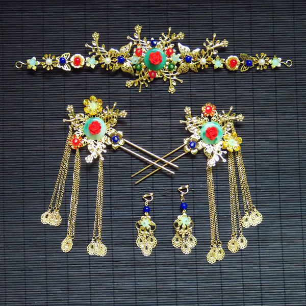 t1010 chinese style bride headwear phoenix coronet classical wedding hair accessories tassels hairpin earrings bridal crown, Slivery;golden
t1010 chinese style bride headwear phoenix coronet classical wedding hair accessories tassels hairpin earrings bridal crown, Slivery;golden