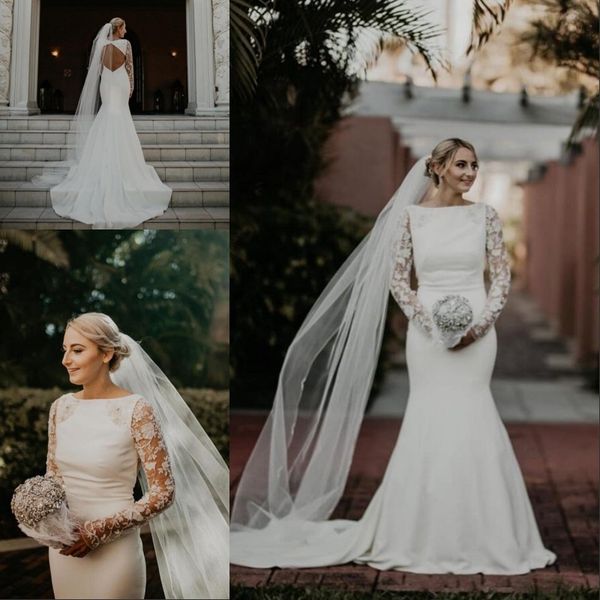 2020 romantic long sleeve lace chiffon wedding dresses backless sweep train mermaid vestido de novia white bridal gowns
2020 romantic long sleeve lace chiffon wedding dresses backless sweep train mermaid vestido de novia white bridal gowns