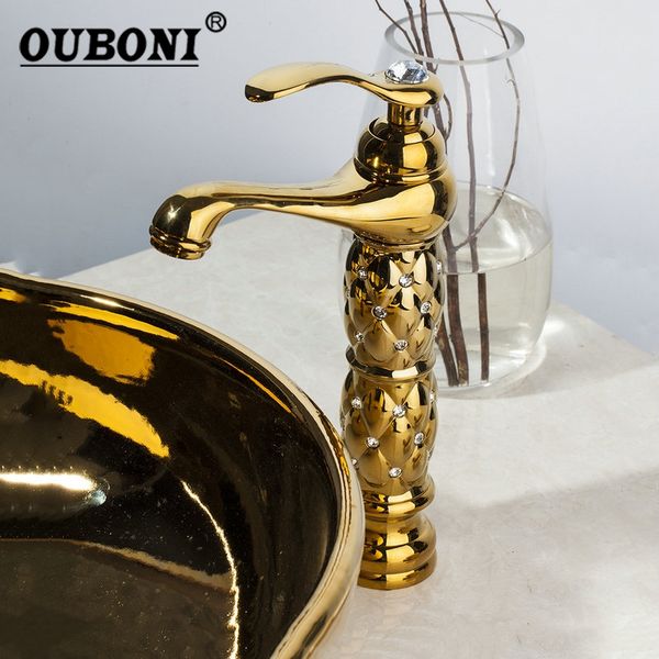 ouboni luxury golden plated polish bathroom basin high short style faucet deck mounted single handle sink faucets mixer tap
ouboni luxury golden plated polish bathroom basin high short style faucet deck mounted single handle sink faucets mixer tap