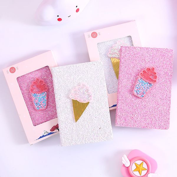 1 Pcs Pvc Cover Planner Notebook Sweet Ice Cream Diary Book Exercise Composition Binding Note Notepad Gift Stationery