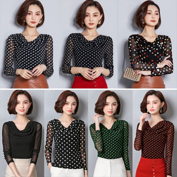 all-match polka dot mesh base autumn pile collar all-match large size long sleeve t-shirt small shirt female, White
all-match polka dot mesh base autumn pile collar all-match large size long sleeve t-shirt small shirt female, White
