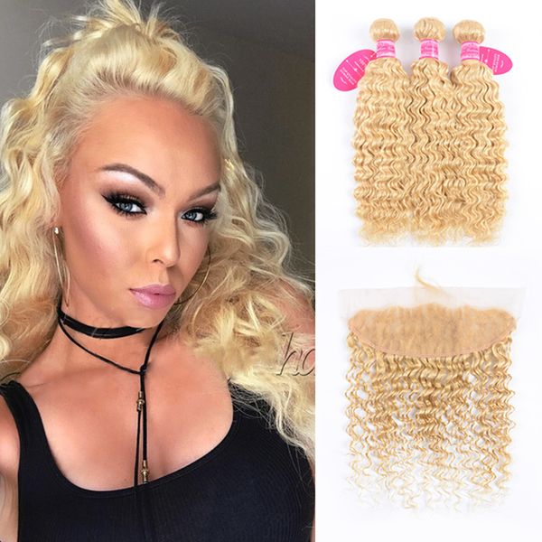 613 blonde peruvian deep wave 3 bundles with 13x4 lace frontal closure remy human hair weave platinum blonde bundle, Black
613 blonde peruvian deep wave 3 bundles with 13x4 lace frontal closure remy human hair weave platinum blonde bundle, Black