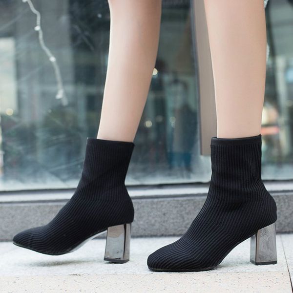 warm autumn woman stretch boot 2019 new cloth knit socks women's short boot elegant female shoes comfortable inside fabrics, Black
warm autumn woman stretch boot 2019 new cloth knit socks women's short boot elegant female shoes comfortable inside fabrics, Black