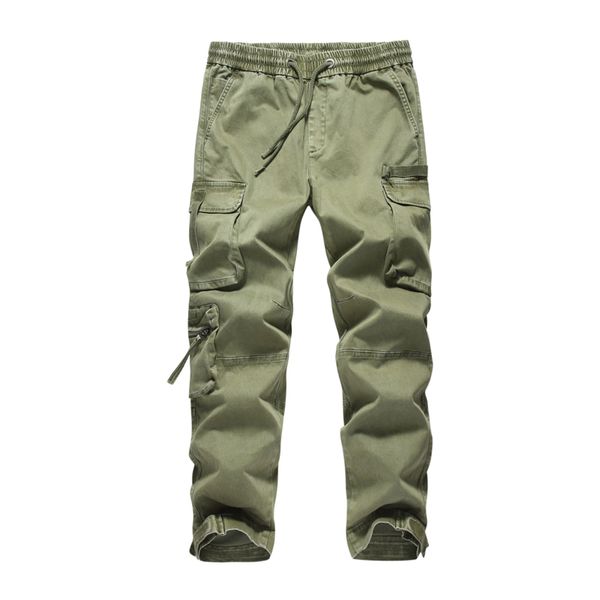 men elastic waist multi-pocket cargo pants style tactical male cotton loose casual joggers sweatpants overalls trousers, Black
men elastic waist multi-pocket cargo pants style tactical male cotton loose casual joggers sweatpants overalls trousers, Black