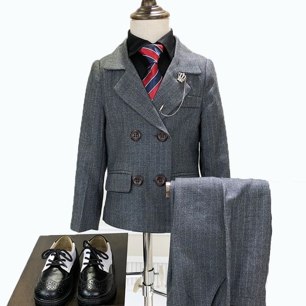 children's formal double-breasted suit sets flower boys striped blazer pants 2pcs outfits kids wedding party prom costume, Blue
children's formal double-breasted suit sets flower boys striped blazer pants 2pcs outfits kids wedding party prom costume, Blue