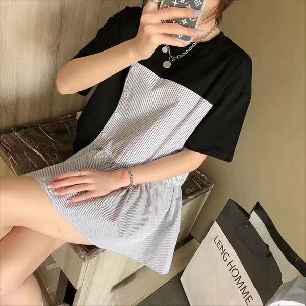 ag4543 irregular stitching contrast color women's coat large size western style short sleeve base shirt women's summer, White
ag4543 irregular stitching contrast color women's coat large size western style short sleeve base shirt women's summer, White