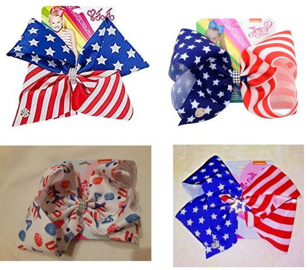 new 4th of july 7" american flag hair bow cheer bow (stars and stripes) with chip/elastic band for girl hair accessories 12pcs, Slivery;white
new 4th of july 7" american flag hair bow cheer bow (stars and stripes) with chip/elastic band for girl hair accessories 12pcs, Slivery;white