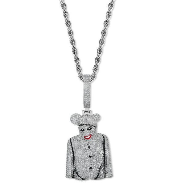 hip hop necklaces luxury new fashion glaring zircon platinum plated copper clown pendant designer men women necklace, Silver
hip hop necklaces luxury new fashion glaring zircon platinum plated copper clown pendant designer men women necklace, Silver