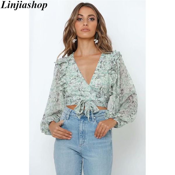 women's blouses & shirts vintage women and floral print deep v neck sashes ruffles spring summer stylish blouse shirt ladies holiday t, White
women's blouses & shirts vintage women and floral print deep v neck sashes ruffles spring summer stylish blouse shirt ladies holiday t, White