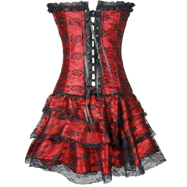 women's victorian gothic overbust corset steampunk corsets and bustiers with skirt lace up corsets dress plus size, Black;white
women's victorian gothic overbust corset steampunk corsets and bustiers with skirt lace up corsets dress plus size, Black;white