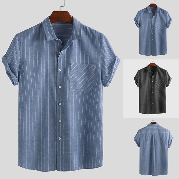 men vintage linen blouse tide summer wear business blusas male splicing pocket solid short sleeve retro shirts blouses, White;black
men vintage linen blouse tide summer wear business blusas male splicing pocket solid short sleeve retro shirts blouses, White;black