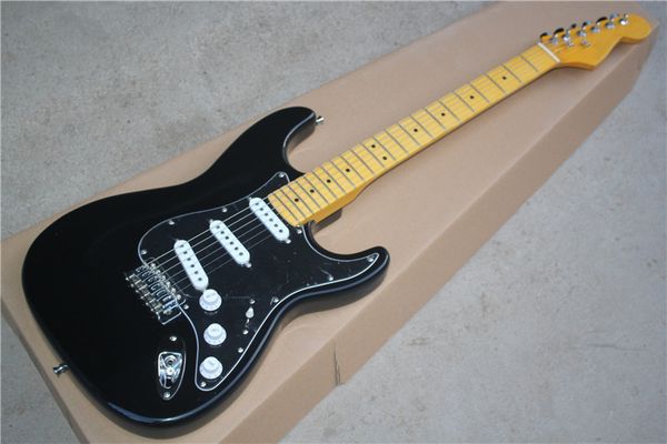custom shop david gilmour strat black st electric guitar 3 ply all black pickguard, gloss paint yellow neck & fingerboard
custom shop david gilmour strat black st electric guitar 3 ply all black pickguard, gloss paint yellow neck & fingerboard