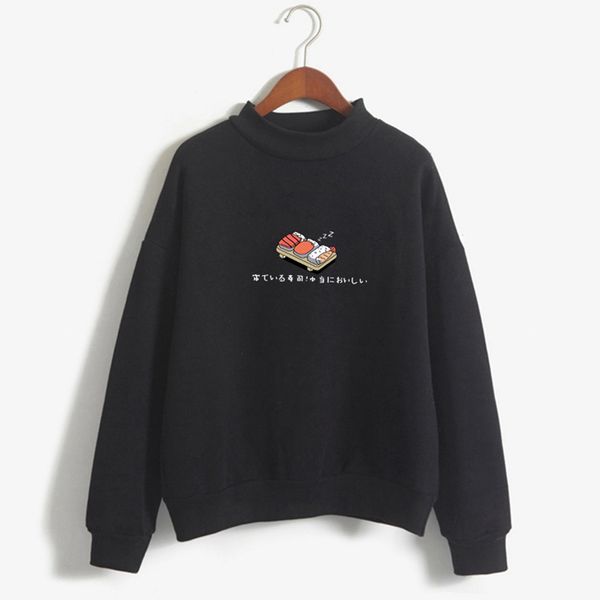 women hoodies autumn winter sweatshirts cartoon kawaii sushi japanese print fleece loose moletom feminino harajuku pullover, Black
women hoodies autumn winter sweatshirts cartoon kawaii sushi japanese print fleece loose moletom feminino harajuku pullover, Black