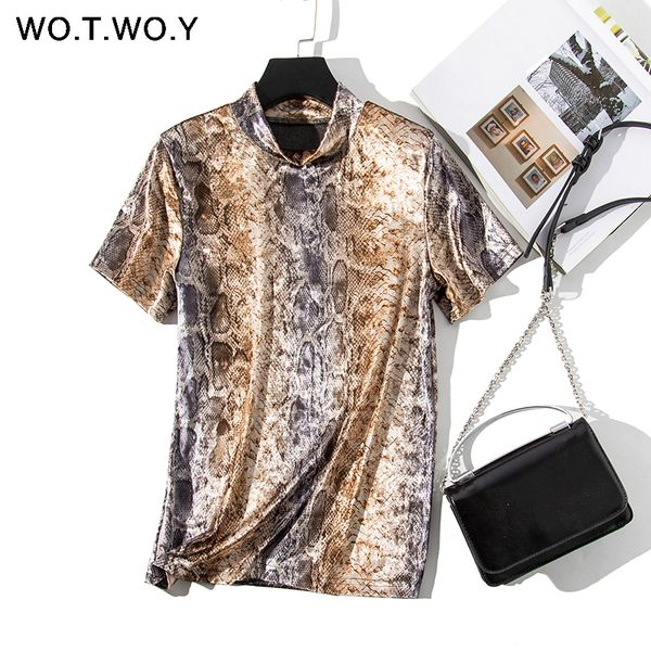 wotwoy o-neck snake print t-shirts women 2019 summer casual slim short sleeve tee shirt woman leopard yellow harajuku, White
wotwoy o-neck snake print t-shirts women 2019 summer casual slim short sleeve tee shirt woman leopard yellow harajuku, White