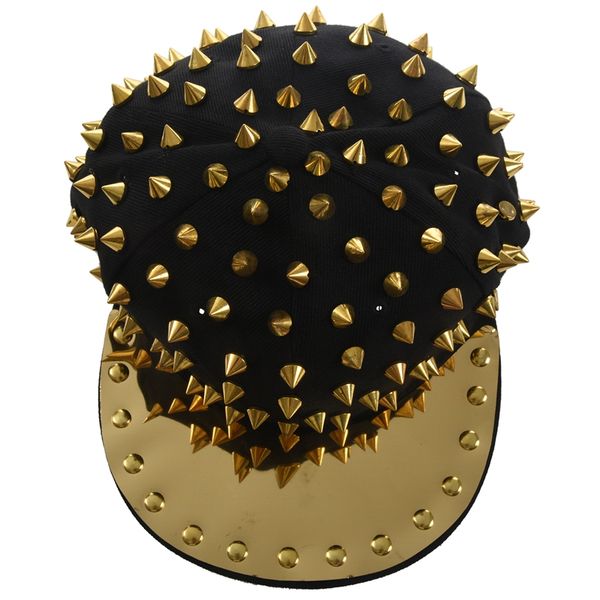 hat black cap with studs gold hip hop punk gothic 
hat black cap with studs gold hip hop punk gothic