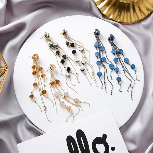 mengjiqiao new handmade crystal tassel long drop earrings for women girls elegant boucle doreille holiday party jewelry gifts, Silver
mengjiqiao new handmade crystal tassel long drop earrings for women girls elegant boucle doreille holiday party jewelry gifts, Silver