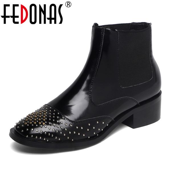 fedonas 2020 autumn winter women ankle boots fashion rivets party shoes woman genuine leather punk riding motorcycle boots, Black
fedonas 2020 autumn winter women ankle boots fashion rivets party shoes woman genuine leather punk riding motorcycle boots, Black
