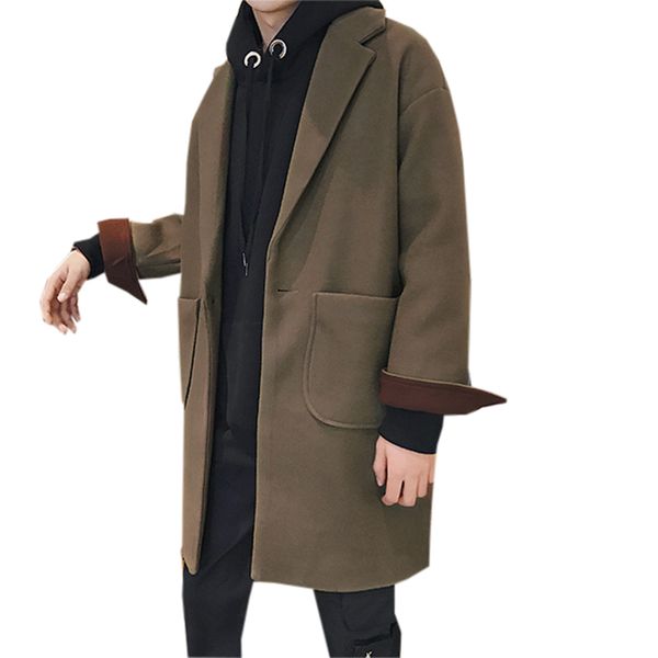 men 2018 autumn winter woolen coats fashion slim middle long jackets outwears male casual cashmere blends parkas fp1718, Black
men 2018 autumn winter woolen coats fashion slim middle long jackets outwears male casual cashmere blends parkas fp1718, Black