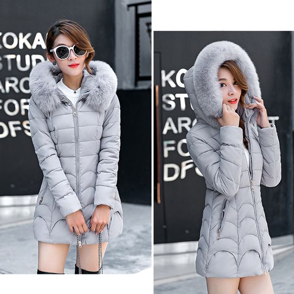 fashion long-sleeved long-sleeved cotton-padded coat coat in cotton women hooded outwear warm long thick fur collar, Black
fashion long-sleeved long-sleeved cotton-padded coat coat in cotton women hooded outwear warm long thick fur collar, Black