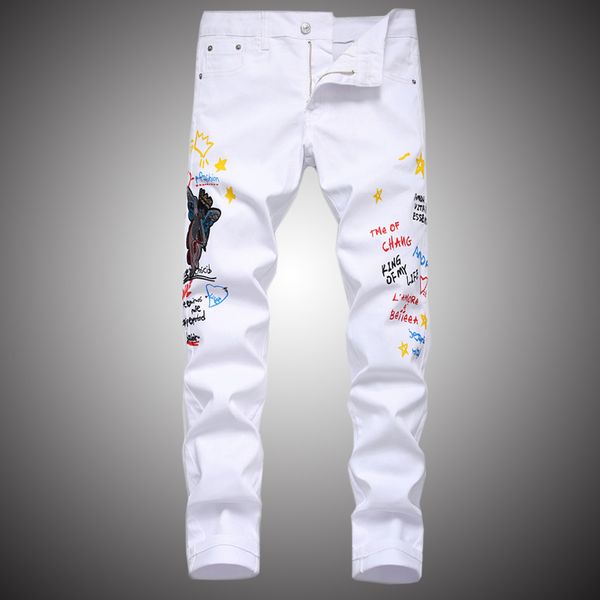 white skinny jeans men streetwear casual denim pants print stretch jeans slim fit trousers fashion clothes bp062, Blue
white skinny jeans men streetwear casual denim pants print stretch jeans slim fit trousers fashion clothes bp062, Blue