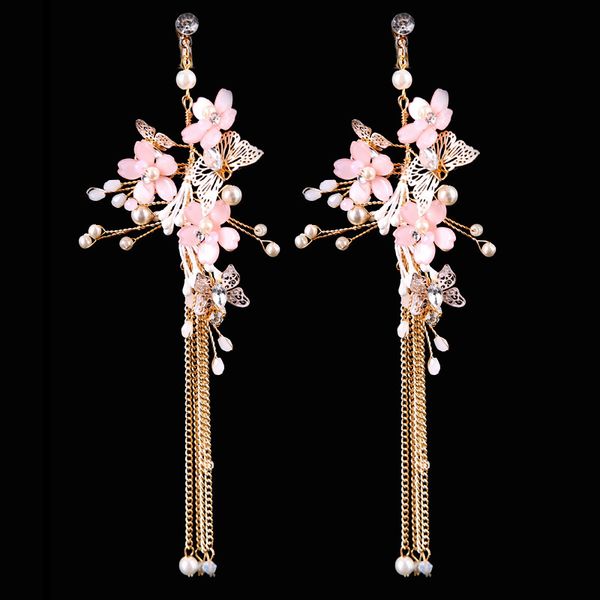 slbridal gorgeous rhinestones crystals pearls butterfly bridal wedding chandelier earring dangle tassels earring women jewelry, Silver
slbridal gorgeous rhinestones crystals pearls butterfly bridal wedding chandelier earring dangle tassels earring women jewelry, Silver
