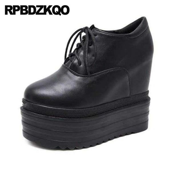fetish flatform shoes front lace up casual ankle boots autumn women size 34 high heel wedge booties platform muffin, Black
fetish flatform shoes front lace up casual ankle boots autumn women size 34 high heel wedge booties platform muffin, Black