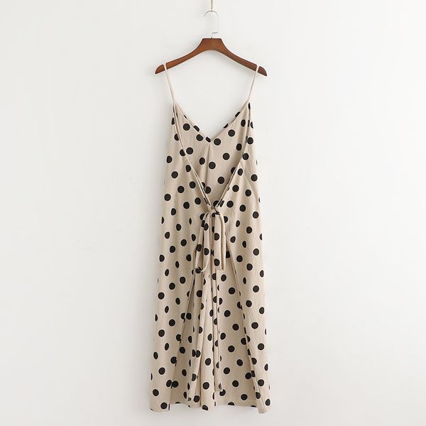 2019 summer women dresses wrappe bust spaghetti strap polka dot prints personality female dress mid-calf vestidos feminino, Black;gray
2019 summer women dresses wrappe bust spaghetti strap polka dot prints personality female dress mid-calf vestidos feminino, Black;gray