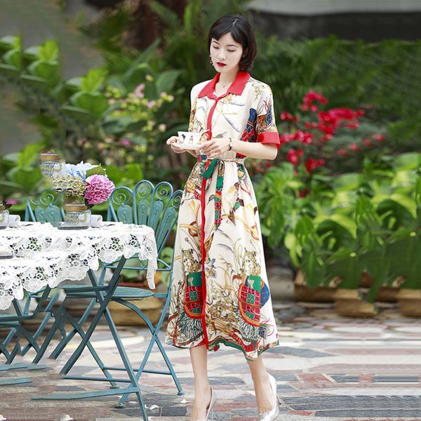 womens designer dress female loose large size single-breasted niche printed silk skirttlji, Black;gray
womens designer dress female loose large size single-breasted niche printed silk skirttlji, Black;gray