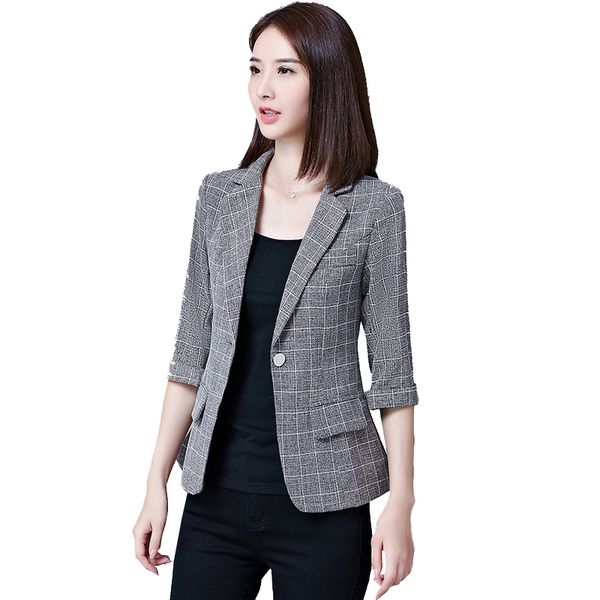women's suits & blazers cotton linen plaid suit coat women spring summer womens high-end seven-point sleeve short overcoat plus size sl, White;black
women's suits & blazers cotton linen plaid suit coat women spring summer womens high-end seven-point sleeve short overcoat plus size sl, White;black