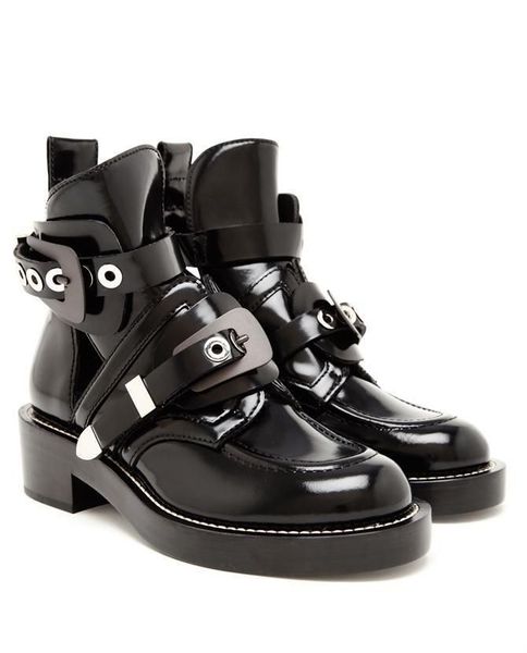 women shoes leather ankle motorcycle boots riding gladiator bootie flats cutout square heel buckle runway boots for woman size42, Black
women shoes leather ankle motorcycle boots riding gladiator bootie flats cutout square heel buckle runway boots for woman size42, Black
