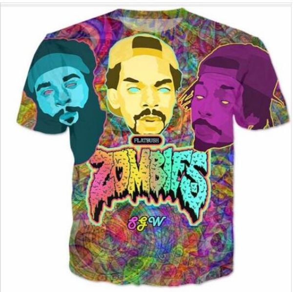 fashion mens/womans summer style flatbush zombies funny 3d print casual shirt plus size xz08, White;black
fashion mens/womans summer style flatbush zombies funny 3d print casual shirt plus size xz08, White;black
