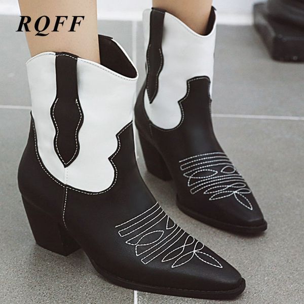 black white winter ankle boots women plus big size 12 fashion high block heels shoes woman square toe boot sewing patchwork
black white winter ankle boots women plus big size 12 fashion high block heels shoes woman square toe boot sewing patchwork