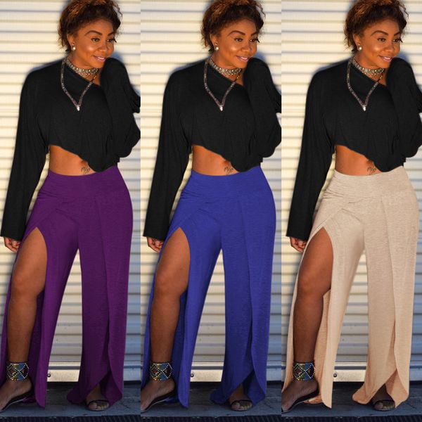 women high side split high waist wide leg pants casual sporty long trousers new fashion party clubwear outfit 3 colors, Black;white
women high side split high waist wide leg pants casual sporty long trousers new fashion party clubwear outfit 3 colors, Black;white