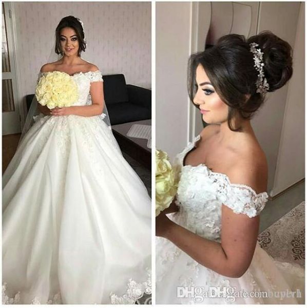 ivory ball gown off shoulder lace applique hochzeitskleid wedding dresses plus size fat 2019 new wedding gowns south africa long train, White
ivory ball gown off shoulder lace applique hochzeitskleid wedding dresses plus size fat 2019 new wedding gowns south africa long train, White