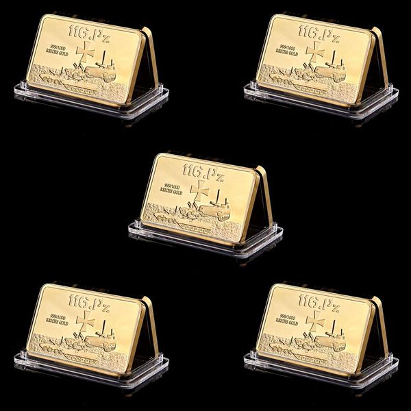 5pcs german 116.pz military tank coin fine 999/1000 reichs gold plated metal craft souvenir bars collection
5pcs german 116.pz military tank coin fine 999/1000 reichs gold plated metal craft souvenir bars collection