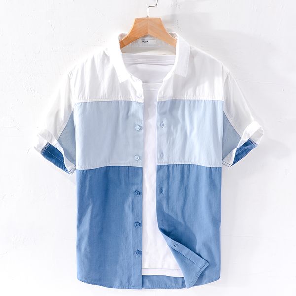 100% cotton summer short sleeve shirt men brand casual color patchwork shirts for men fashion comfortable shirt male chemise, White;black
100% cotton summer short sleeve shirt men brand casual color patchwork shirts for men fashion comfortable shirt male chemise, White;black