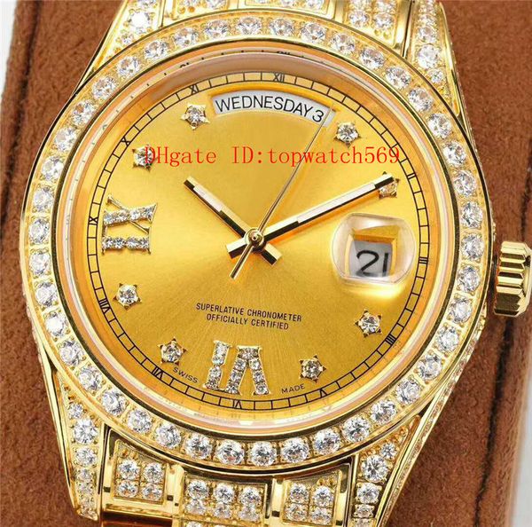full diamond mens watch wristwatch 18k gold 904l stainless steel day date swiss automatic watch 28800 vph sapphire water resistant, Slivery;brown
full diamond mens watch wristwatch 18k gold 904l stainless steel day date swiss automatic watch 28800 vph sapphire water resistant, Slivery;brown