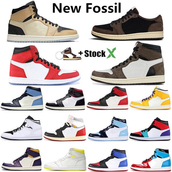 new fossil 1 high travis scotts low fearless obsidian mens basketball shoes spiderman unc 1s 3 banned bred toe sports sneakers, White;red
new fossil 1 high travis scotts low fearless obsidian mens basketball shoes spiderman unc 1s 3 banned bred toe sports sneakers, White;red