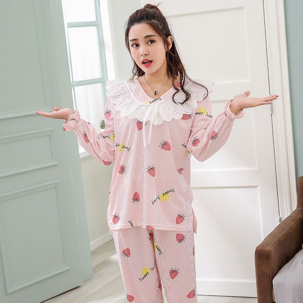 cute women pajama set 2019 new spring 2 piece sleepwear suit female long seleeve pyjamas casual night home wear pijama mujer, Blue;gray
cute women pajama set 2019 new spring 2 piece sleepwear suit female long seleeve pyjamas casual night home wear pijama mujer, Blue;gray