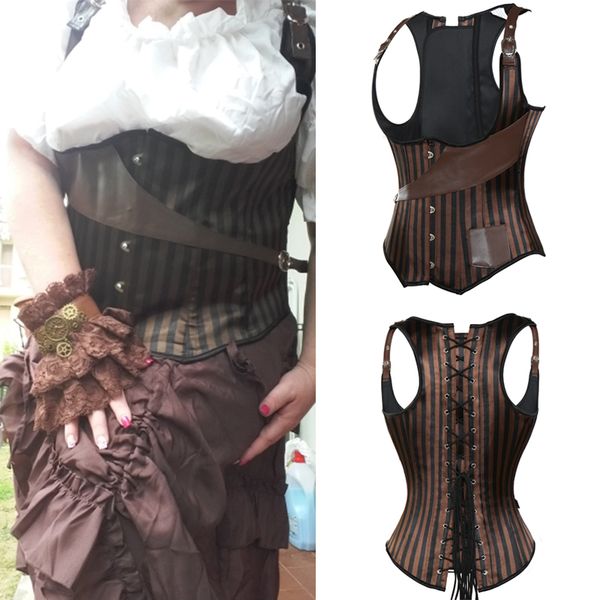 steampunk corset gothtic bustier steel bones lace women 6xl plus size corsets tummy slimming sheath underbust slimming, Black;white
steampunk corset gothtic bustier steel bones lace women 6xl plus size corsets tummy slimming sheath underbust slimming, Black;white