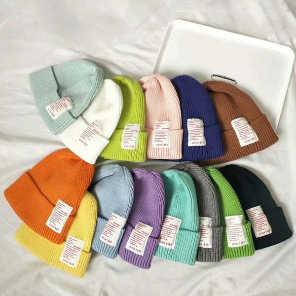 new fashion children's cloth label knit hat baby autumn and winter new wave korean version of candy color solid color wool cap
new fashion children's cloth label knit hat baby autumn and winter new wave korean version of candy color solid color wool cap