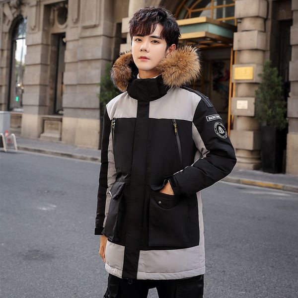 2019 winter new style down coat for men mid-length youth popularity korean-style popular brand fashion youth men's coat, Black
2019 winter new style down coat for men mid-length youth popularity korean-style popular brand fashion youth men's coat, Black
