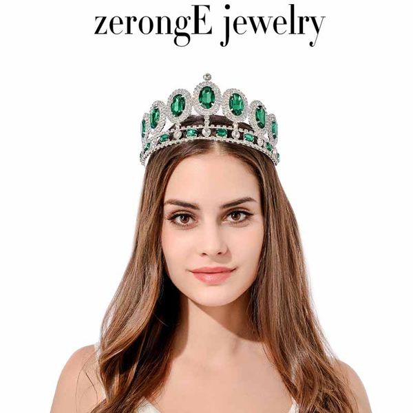 zeronge jewelry 3.4inch wedding crown luxurious crystal green tiara bridal hair jewelry forehead hairwear accessories tiara, Golden;white
zeronge jewelry 3.4inch wedding crown luxurious crystal green tiara bridal hair jewelry forehead hairwear accessories tiara, Golden;white