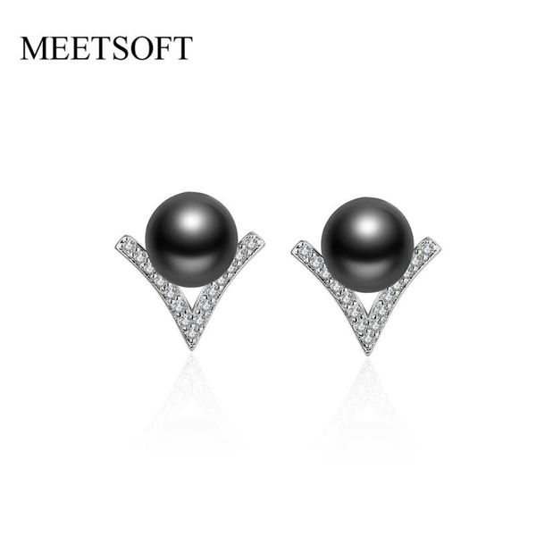 meetsoft 925 silver prevent allergy fashion stud earrings for women design trendy crystal v black white pearl jewelry gift, Golden;silver
meetsoft 925 silver prevent allergy fashion stud earrings for women design trendy crystal v black white pearl jewelry gift, Golden;silver
