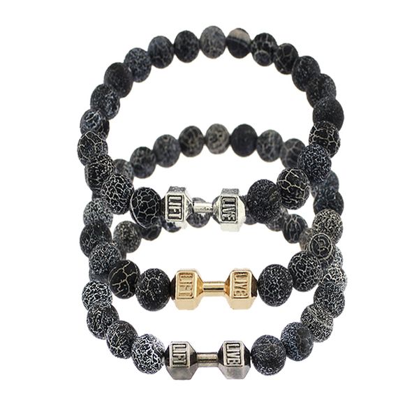 8mm weathering agate stone dumbbell bracelet essential oil diffuser hight elastic bracelet yoga reiki prayer stone bracelet b355s, Golden;silver
8mm weathering agate stone dumbbell bracelet essential oil diffuser hight elastic bracelet yoga reiki prayer stone bracelet b355s, Golden;silver